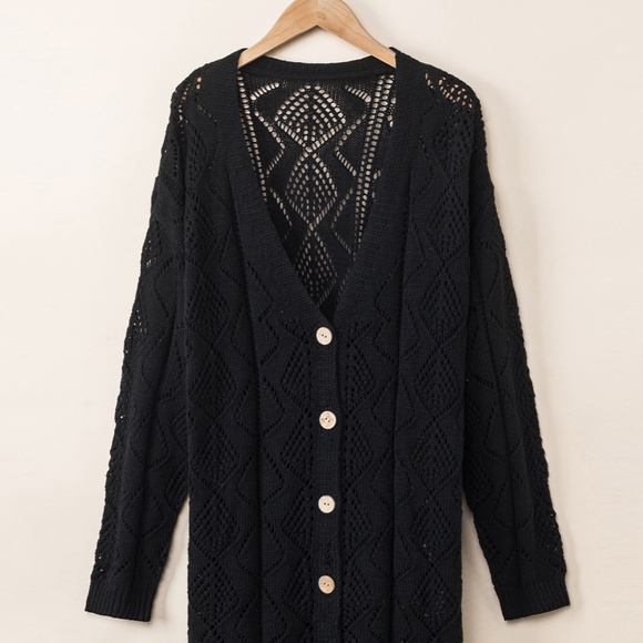 Black Knit Cardigan - Picture 5 of 9